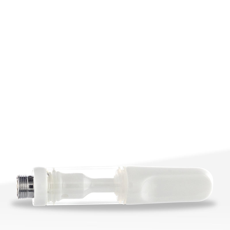 Glass / Full Ceramic Coil| .5mL Cartridge - White Flat Mouth Tip| 100 Count