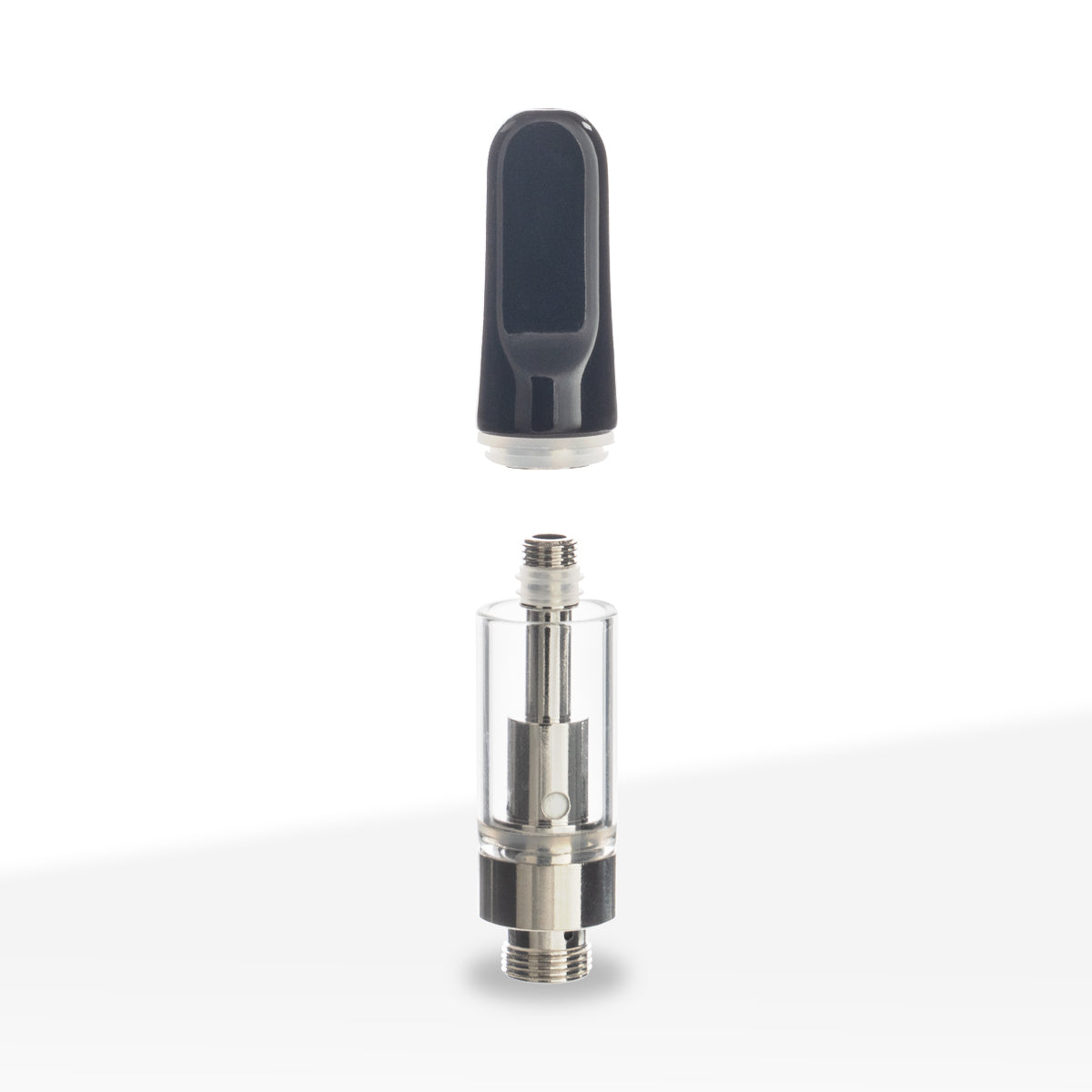 Vape Cartridge | Ceramic Coil w/ Black Flat Tip (510 Thread) | 0.5mL - Screw On - 100 Count