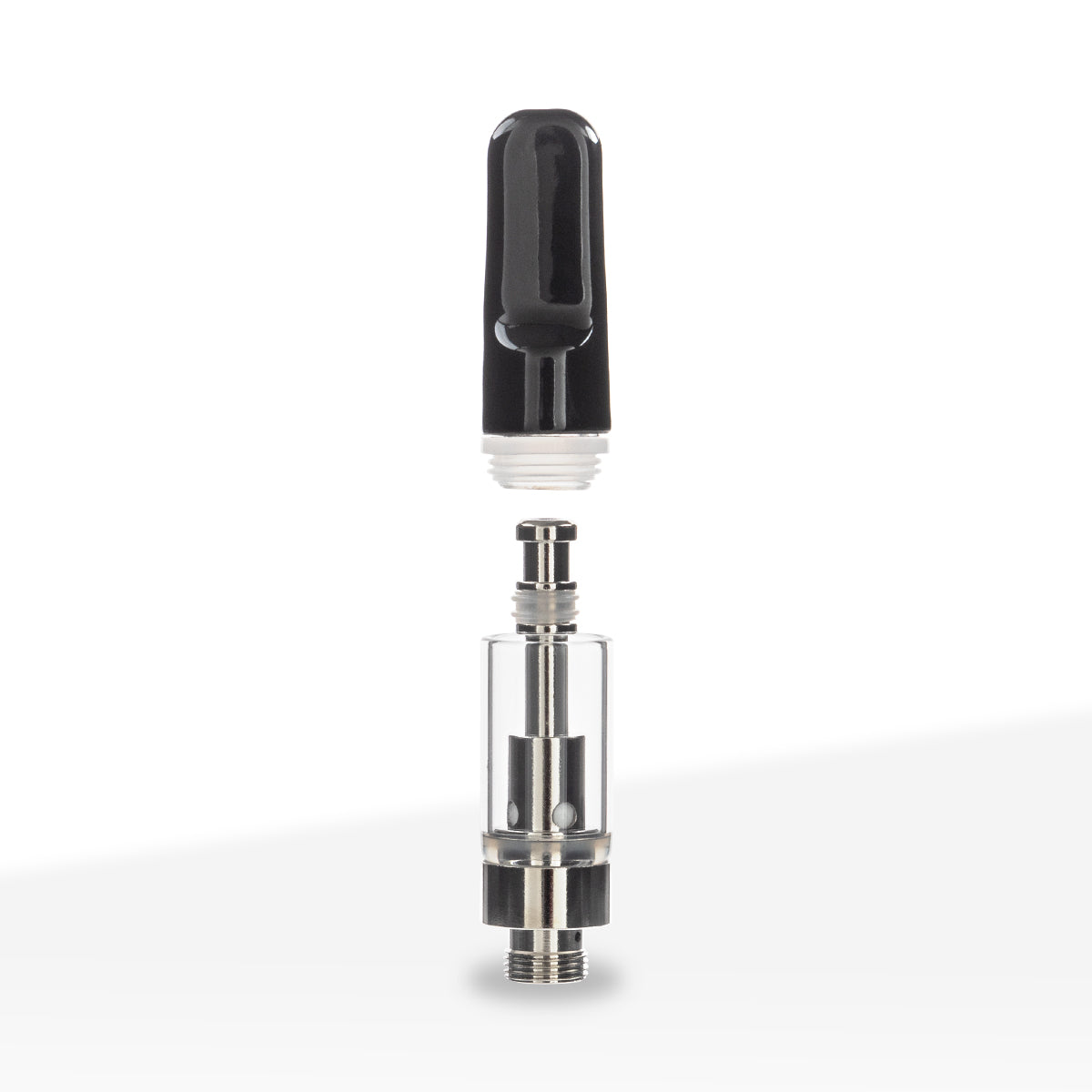 Vape Cartridge | Ceramic Coil w/ Black Flat Tip (510 Thread) | 0.5ml - Press On - 100 Count Biohazard Inc