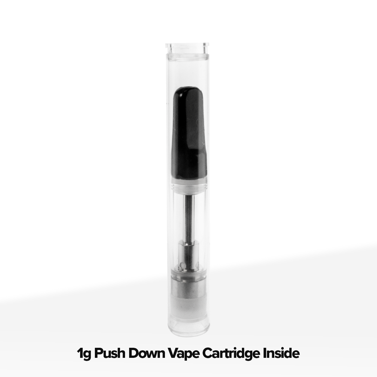Cartridge Tube | 1g Carts or 84/26 Cones | Clear - Clear Lid - 1,000 Count - Biohazard Inc