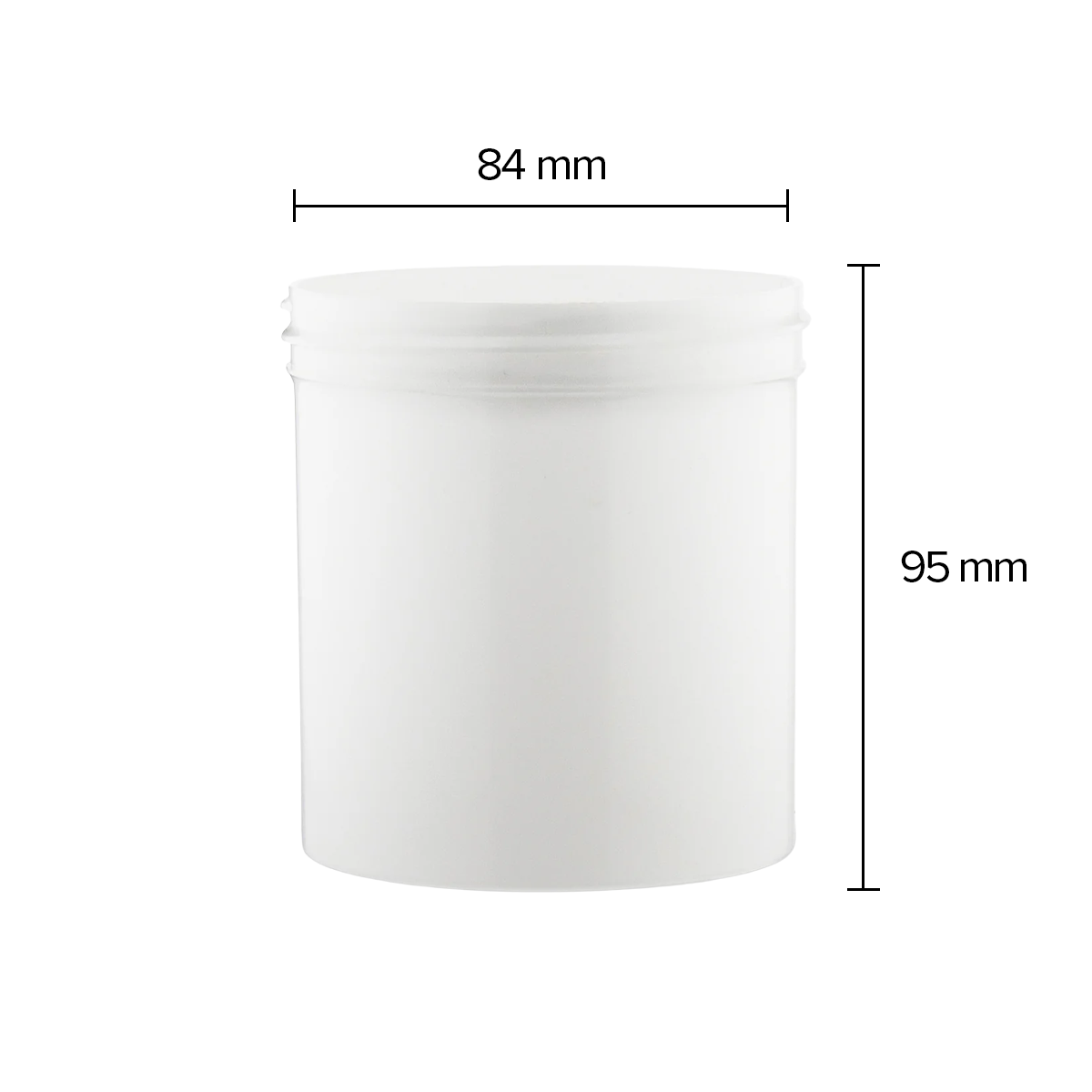 Plastic Jar | Wide Mouth Straight Sided Plastic Jars - White | 89mm - 16oz - 205 Count Plastic Jar Biohazard Inc   