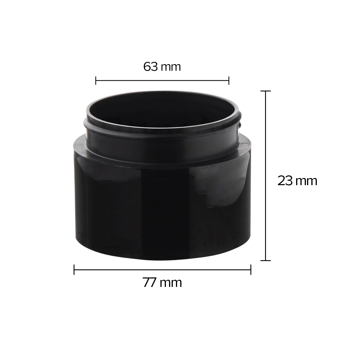 Plastic Jar | Straight Sided Plastic Jars - Black | 70mm - 3oz - 280 Count Plastic Jar Biohazard Inc   