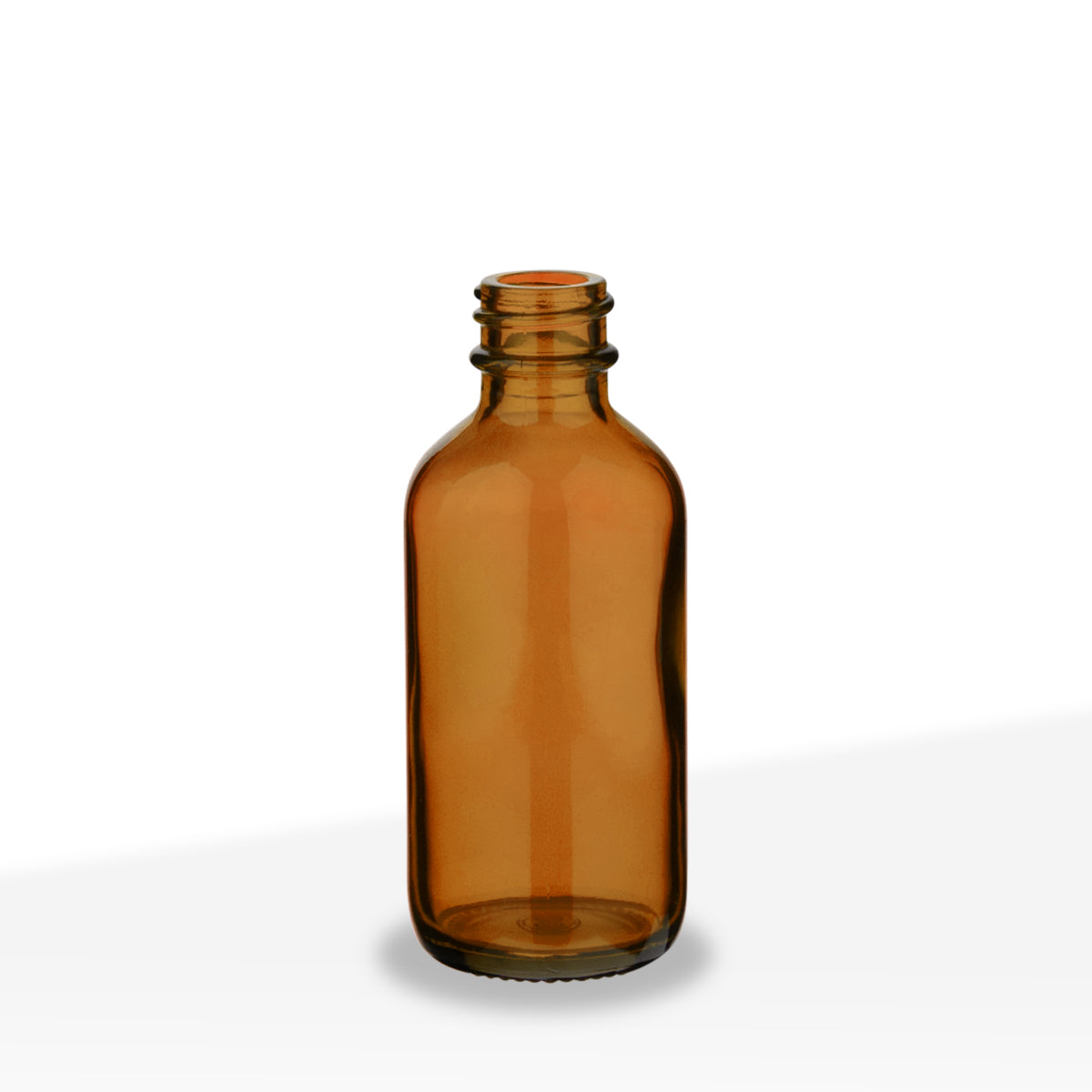 Glass Bottle | Amber Boston Round | 2oz - 20/400 - 240 Count