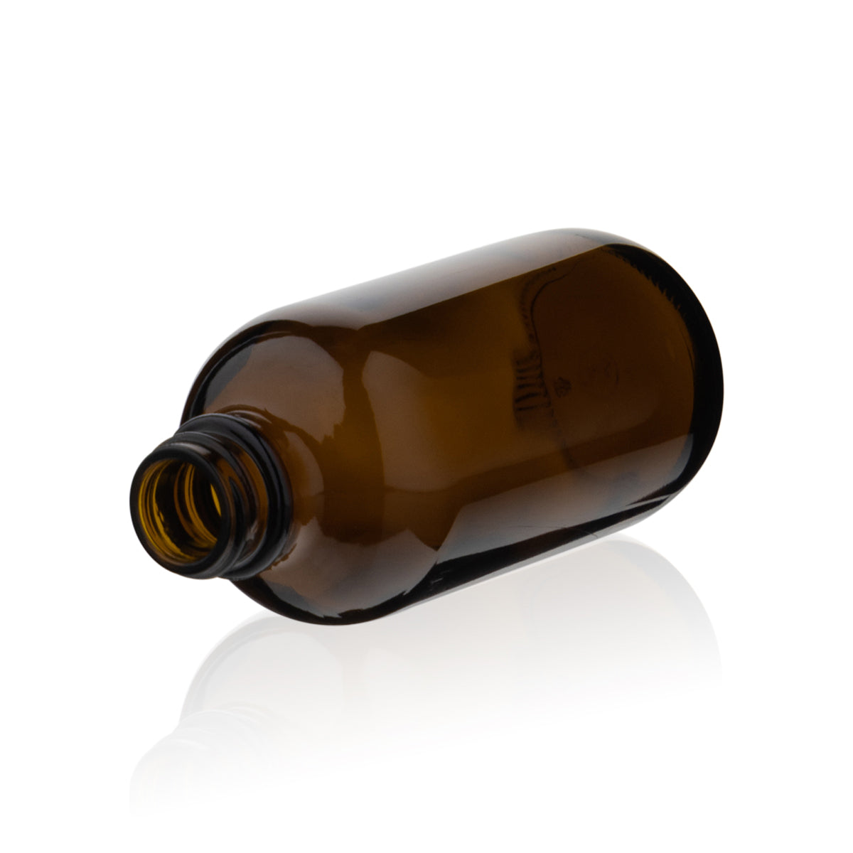 Glass Bottle | Amber Boston Round | 4oz - 22/400 - 128 Count