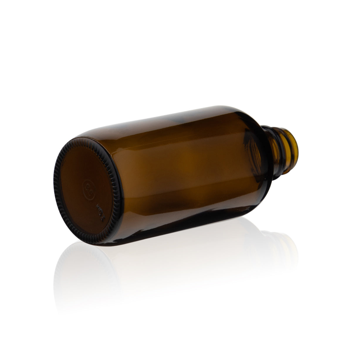 Glass Bottle | Amber Boston Round | 4oz - 22/400 - 128 Count