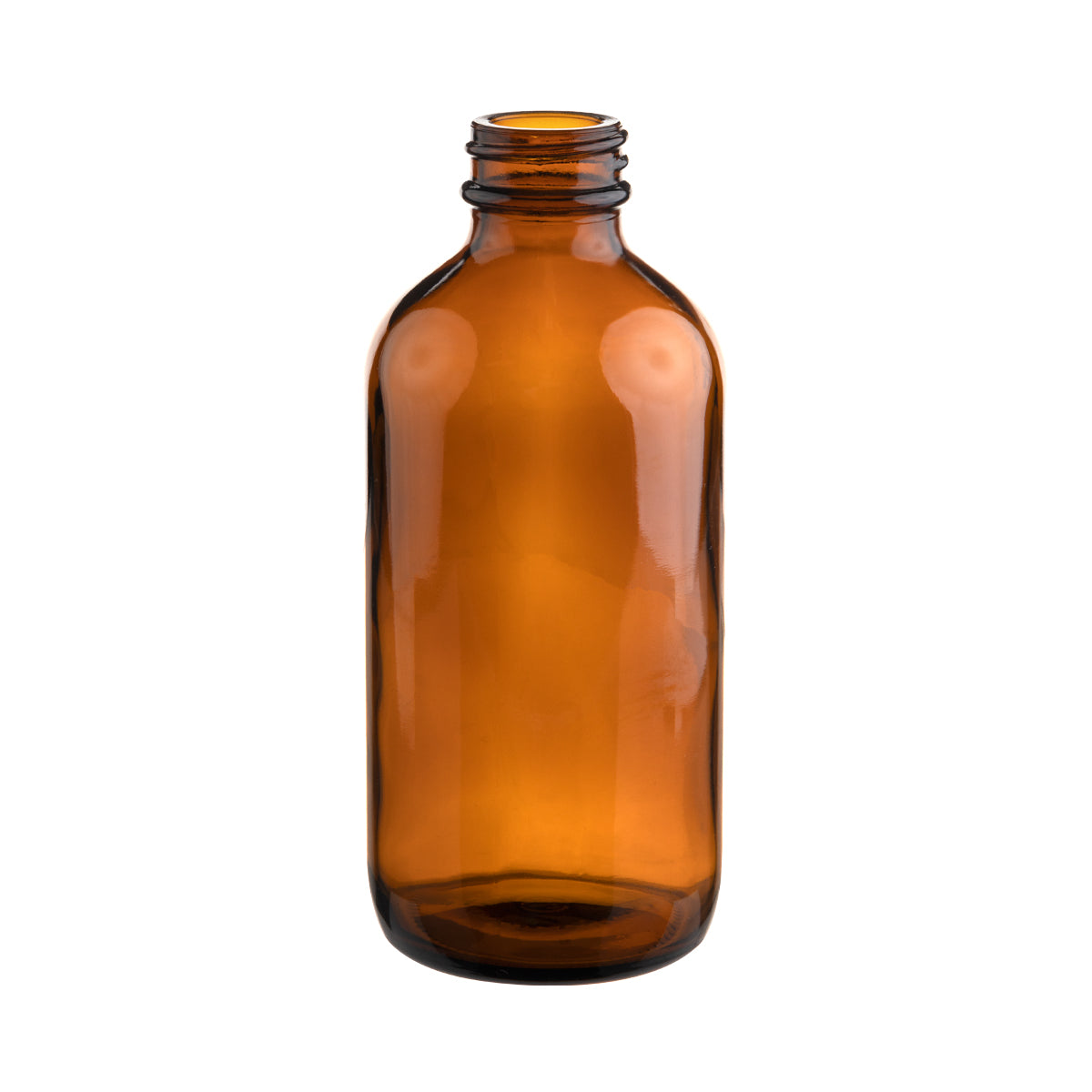 Glass Bottle | Amber Boston Round | 8oz - 22/400 - 96 Count