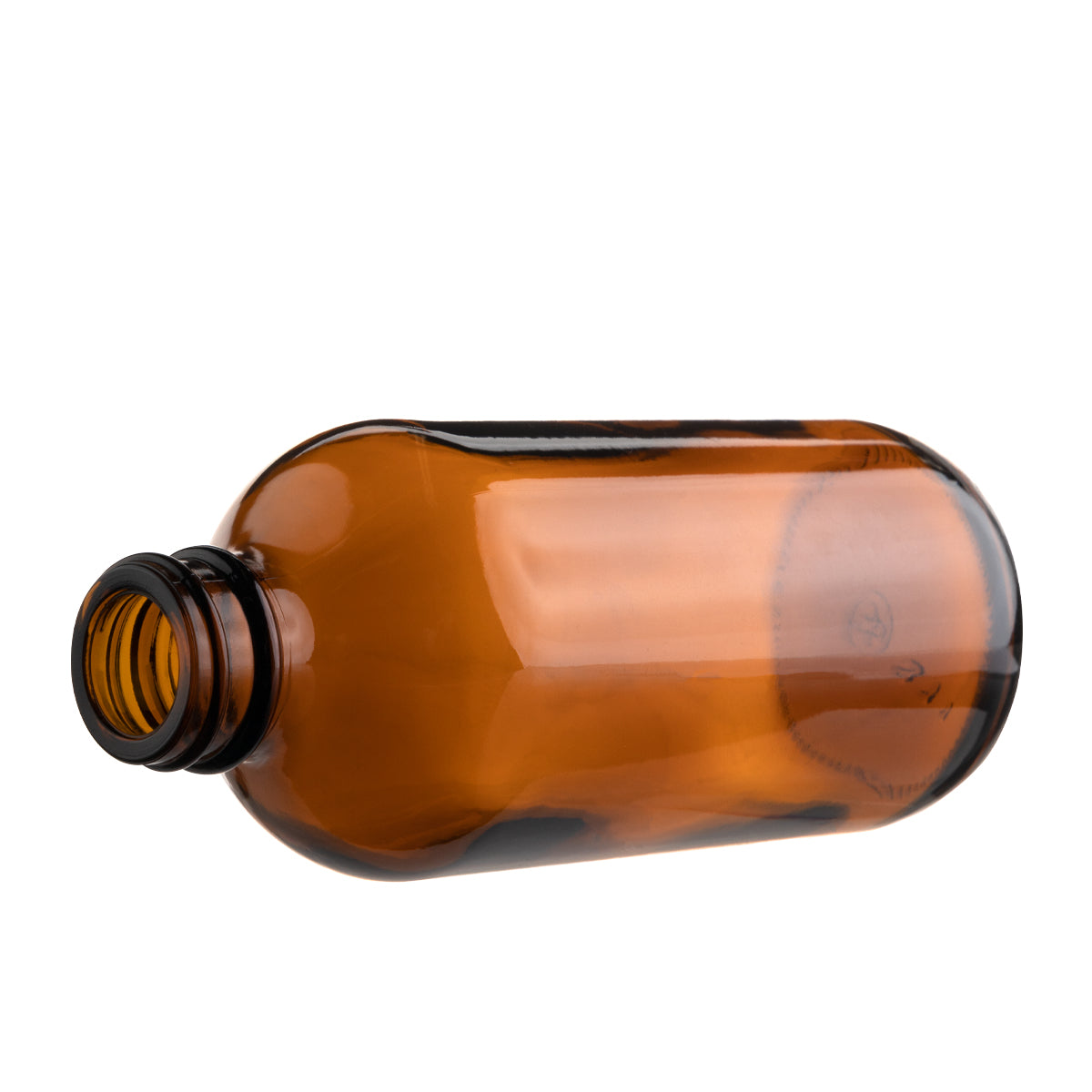 Glass Bottle | Amber Boston Round | 8oz - 22/400 - 96 Count