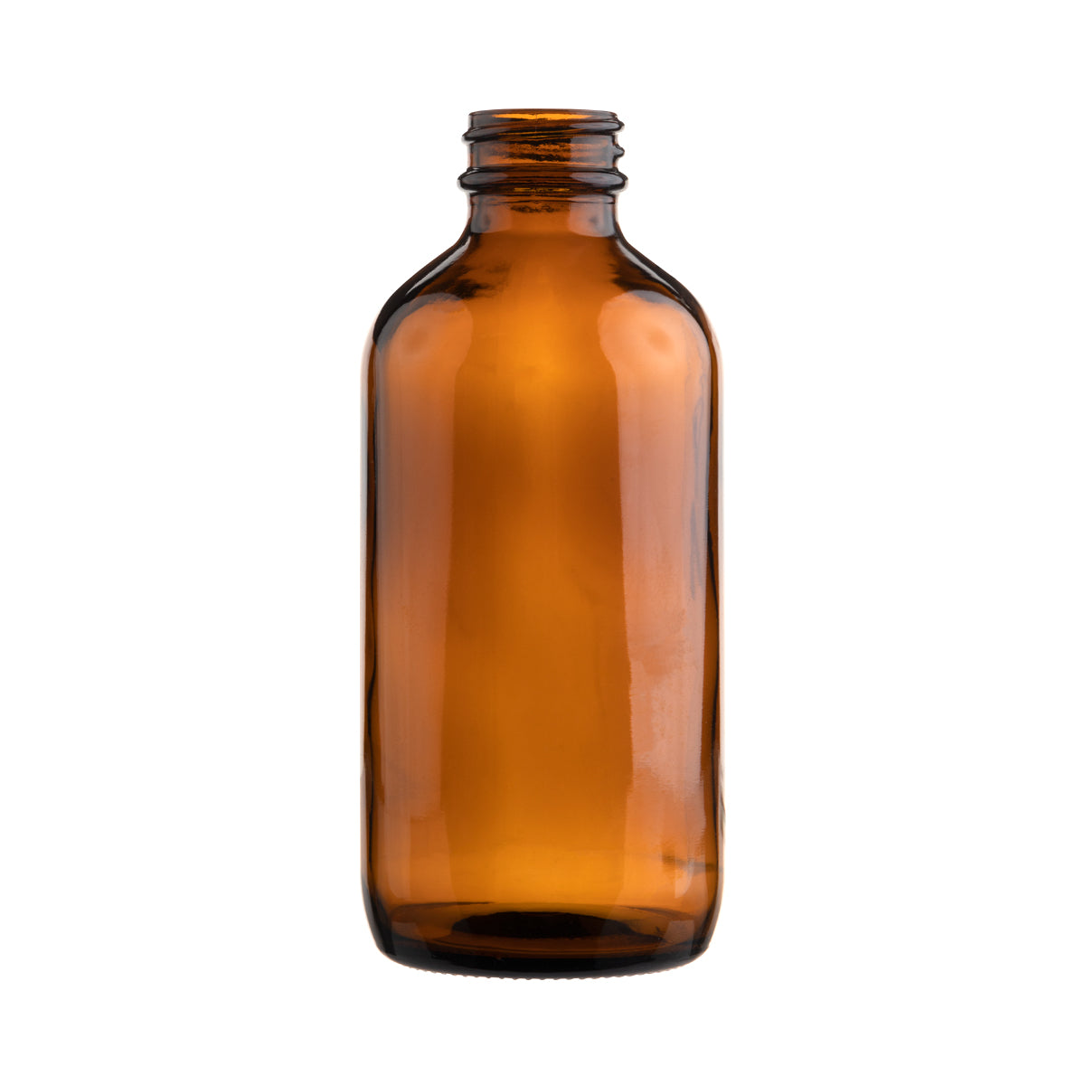 Glass Bottle | Amber Boston Round | 8oz - 22/400 - 96 Count