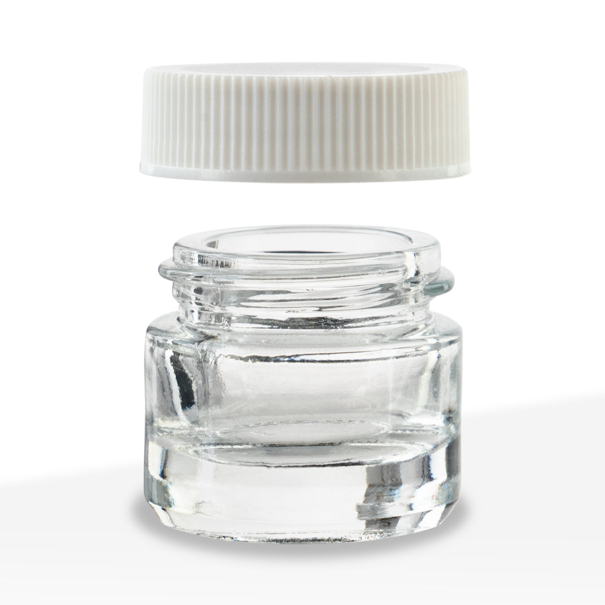 Concentrate Containers | Clear Glass Concentrate Containers w/ White Caps | 5ml - 250 Count