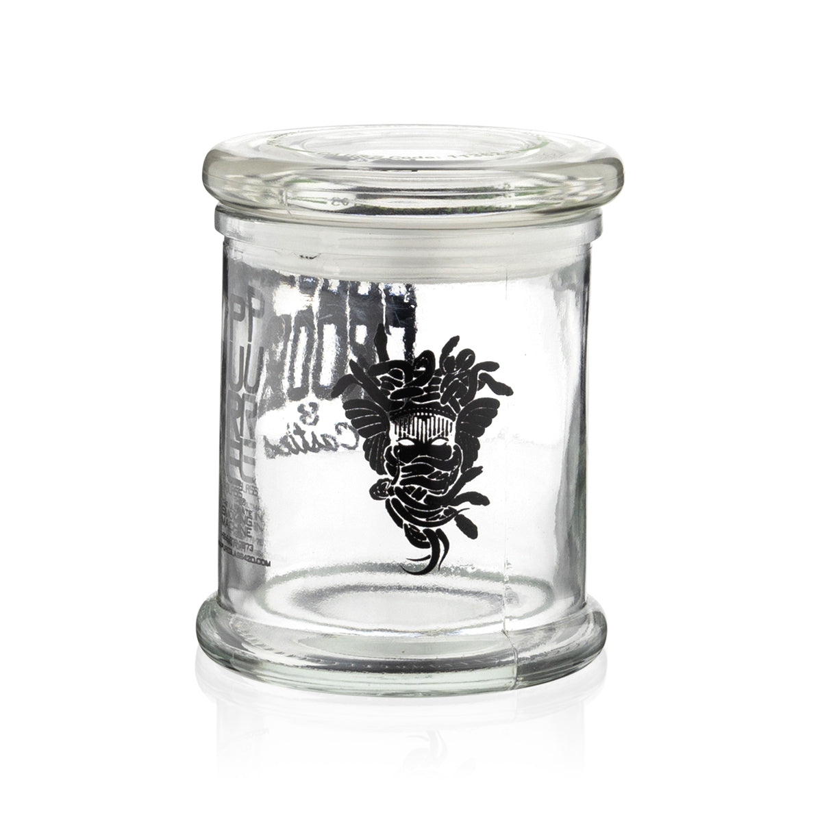 Crooks & Castles x PURE Glass Stash Weed Jar | Straight Sided w/ Glass Lid | 32oz - Clear