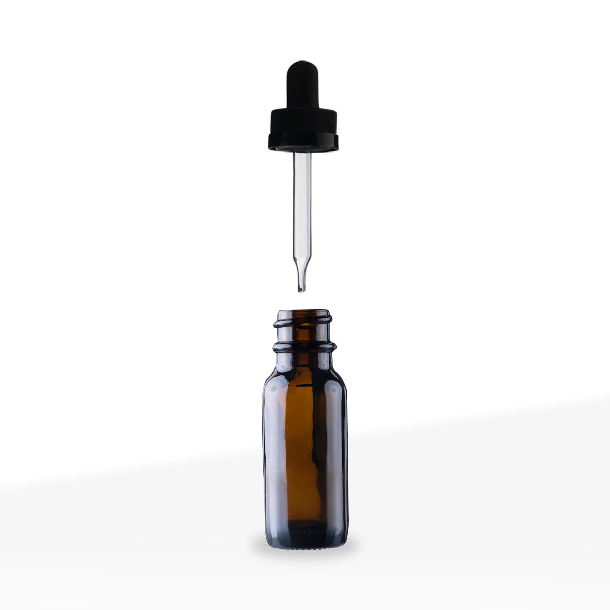 Glass Bottle | Boston Round Glass Bottles w/ Dropper | .5oz - Amber -  240 Count