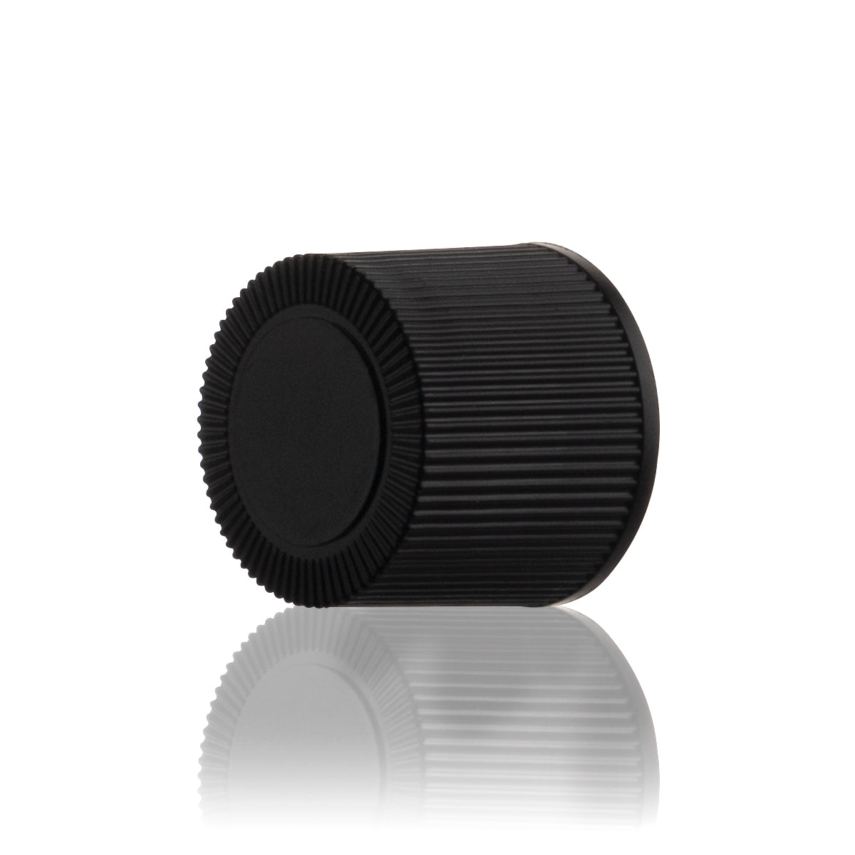 Plastic Cap | Ridged Polypropylene w/ No Liner | 15mm - Black - 371 Count