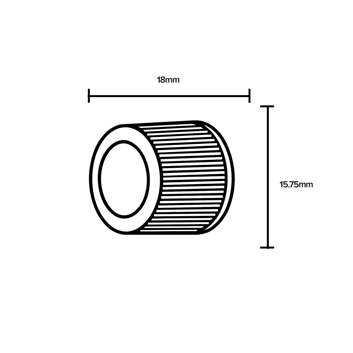 Plastic Cap | Ridged Polypropylene w/ No Liner | 15mm - Black - 371 Count - Biohazard Inc