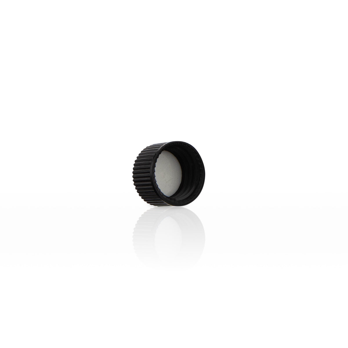 Plastic Cap | Ribbed w/ Foam Liner | 15mm - Black - 371 Count