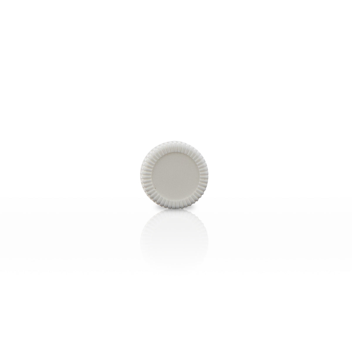 Plastic Cap | Ridged Polypropylene w/ Foam Liner | 15mm - White - 371 Count