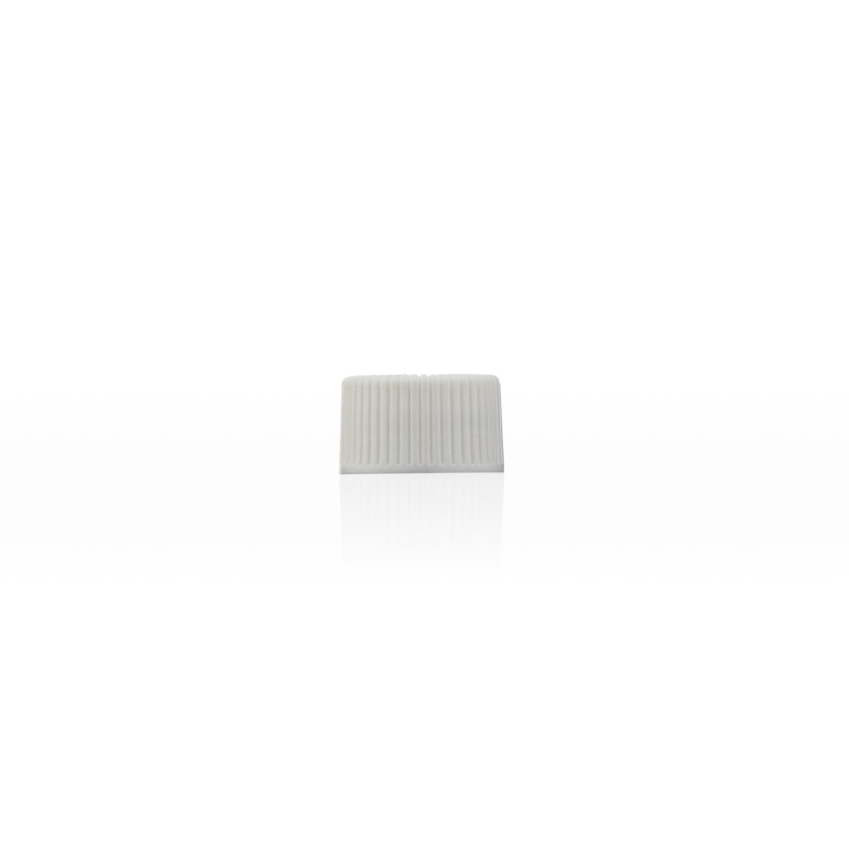 Plastic Cap | Ridged Polypropylene w/ Foam Liner | 15mm - White - 371 Count