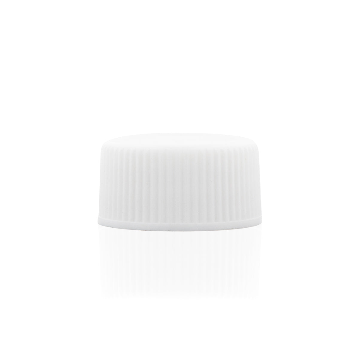 Plastic Cap | Ridged Polypropylene w/ Foam Liner | 18mm - White - 240 Count