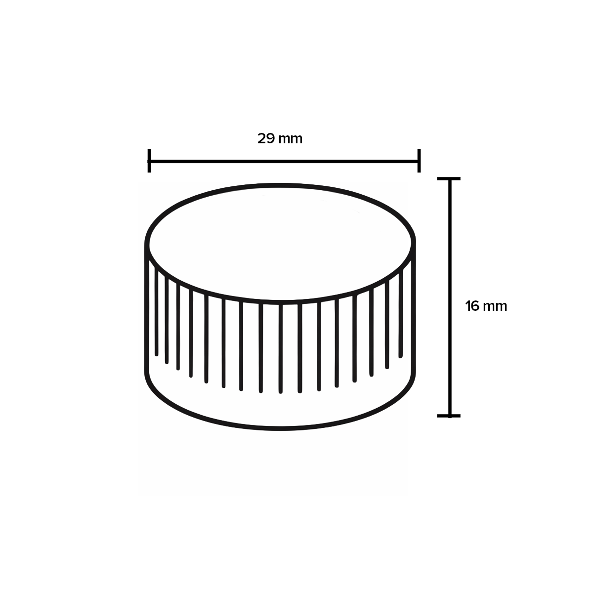 Child Resistant Plastic Caps | Push Down & Turn w/ Foam Liner | 22mm - Black - 144 Count - Biohazard Inc