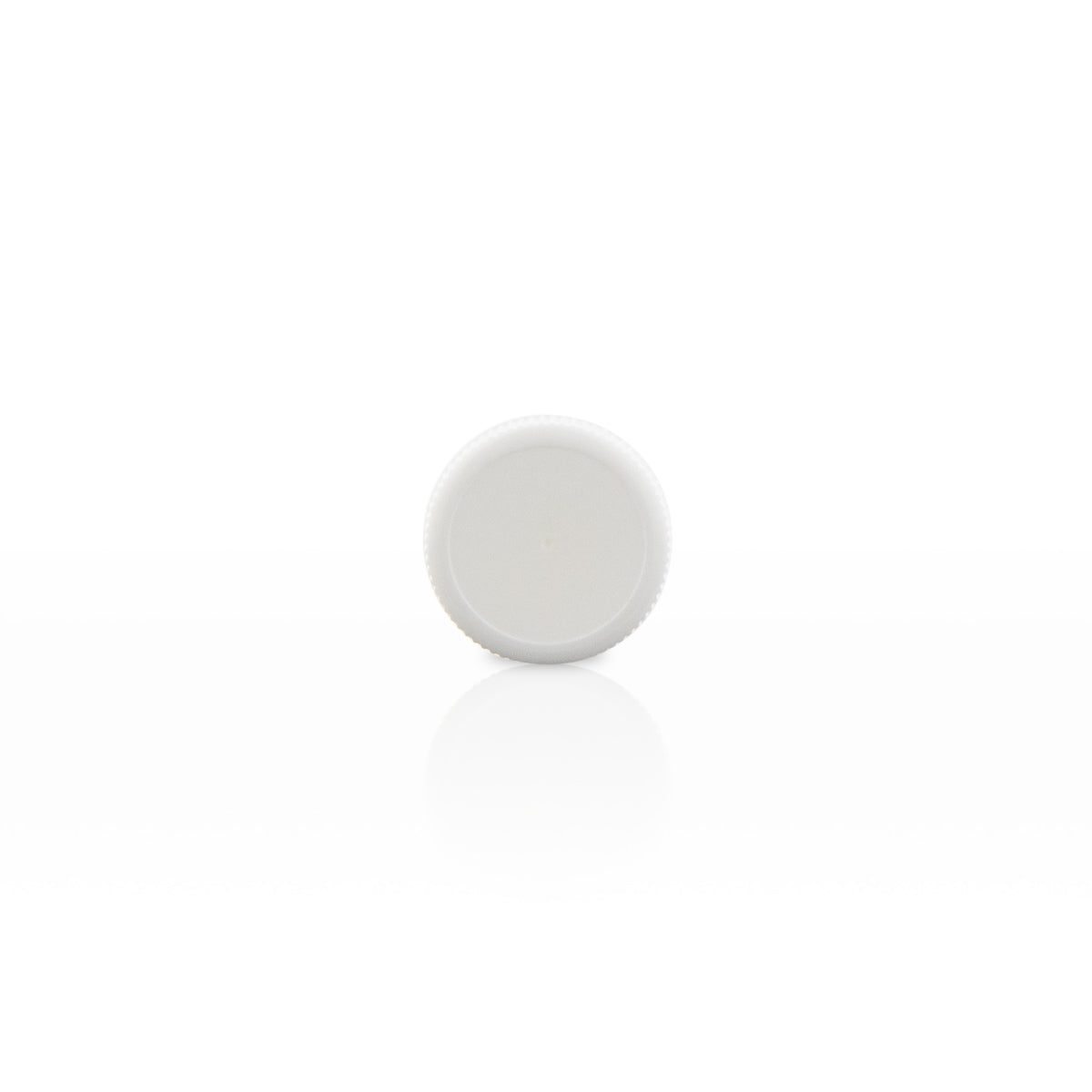 Plastic Cap | Ribbed Screw Thread w/ Foam Liner | 22mm - White - 144 Count