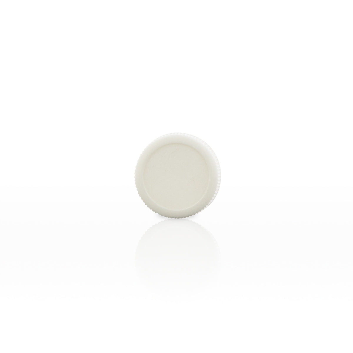 Plastic Cap | Ribbed Screw Thread w/ Foam Liner | 24mm - White - 144 Count