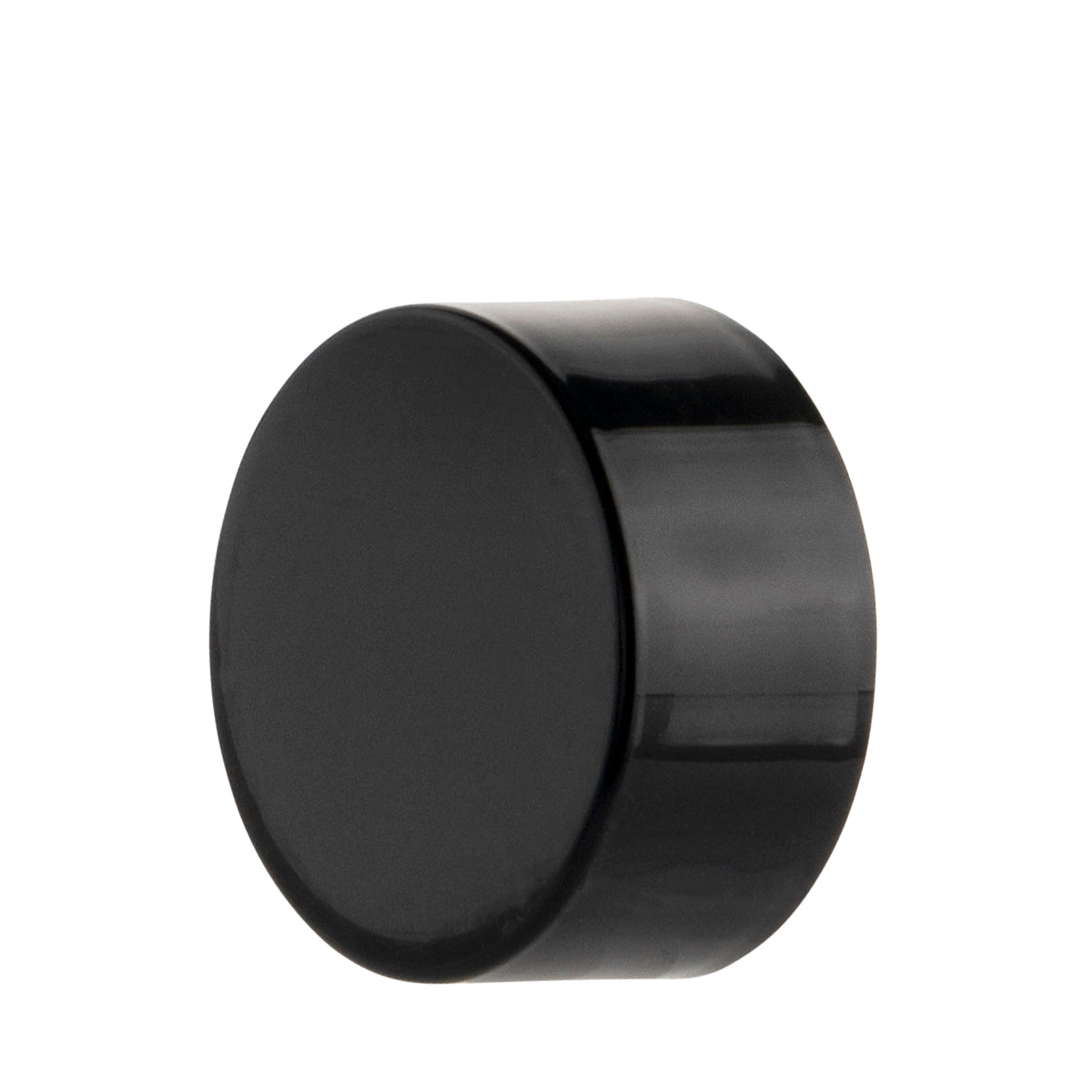 Child Resistant Plastic Caps | Smooth Gloss w/ Foil Liner | 28mm - Black - 126 Count