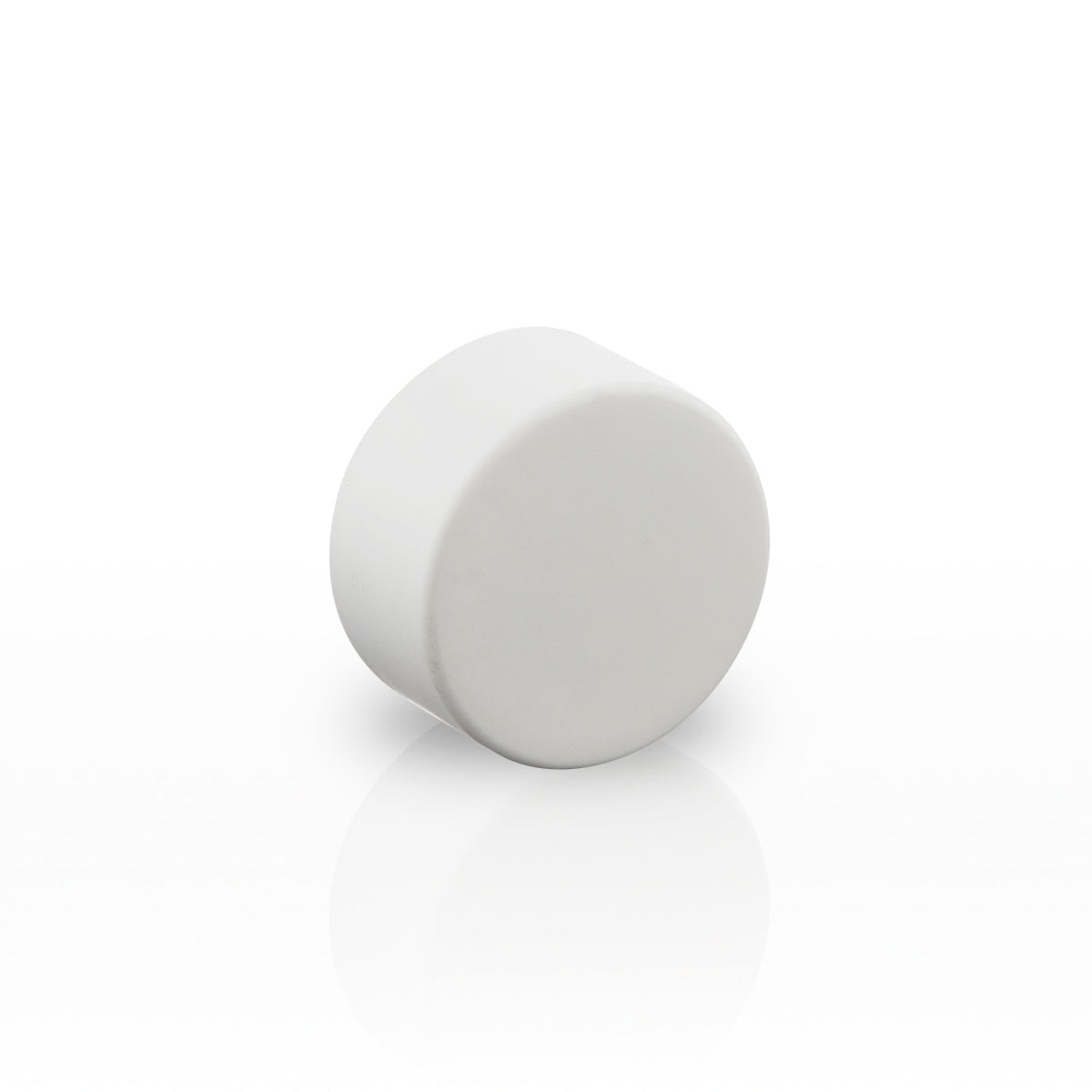 Child Resistant Plastic Caps | Smooth Matte w/ Foil Liner | 28mm - White - 126 Count