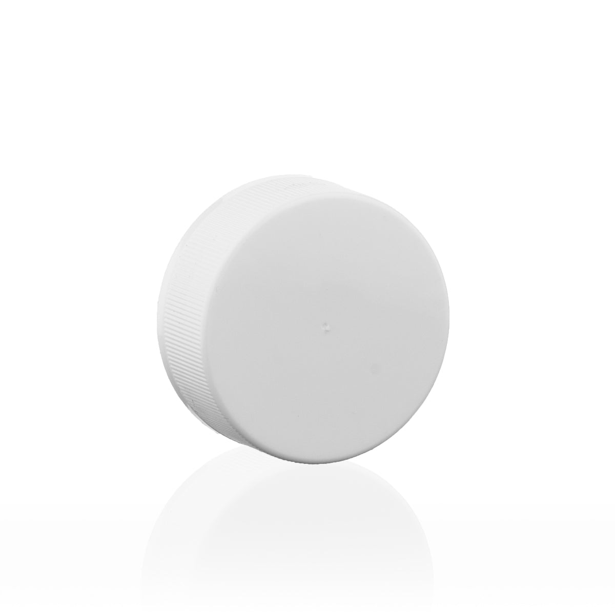 Child Resistant Plastic Caps | Ribbed Gloss w/ Foam Liner | 38mm - White - 80 Count