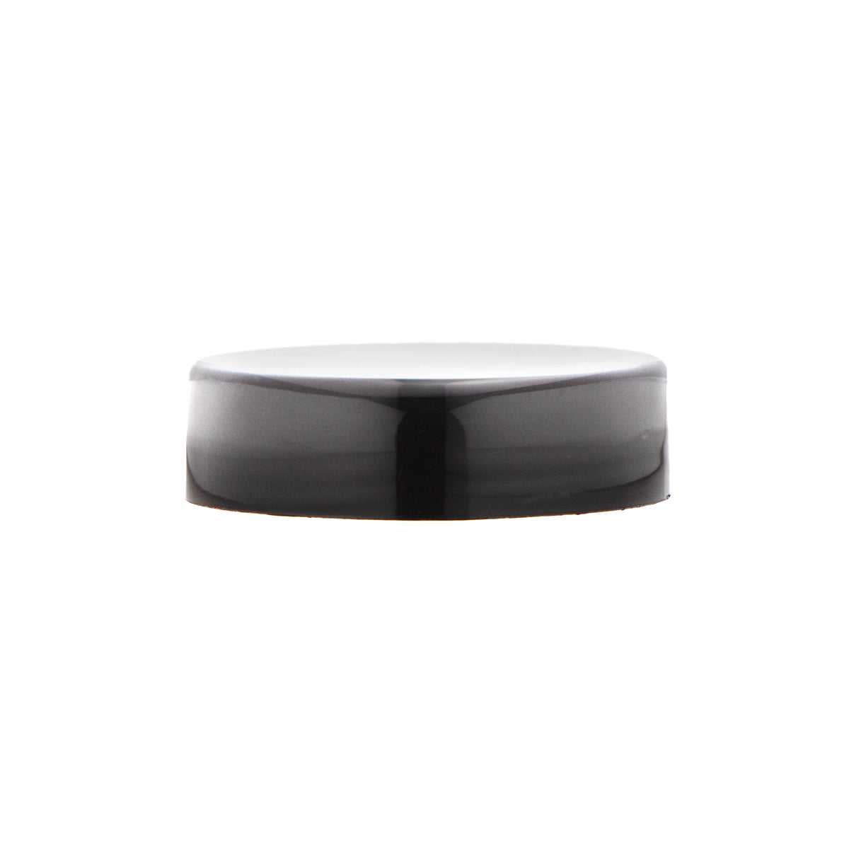 Plastic Cap | Smooth Gloss w/ Foam Liner | 38mm - Black - 96 Count - Biohazard Inc
