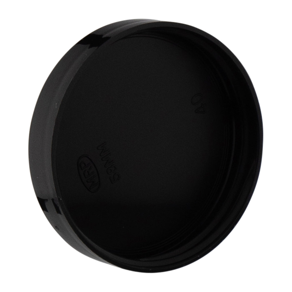 Plastic Cap | Smooth Gloss w/ No Liner | 58mm - Black