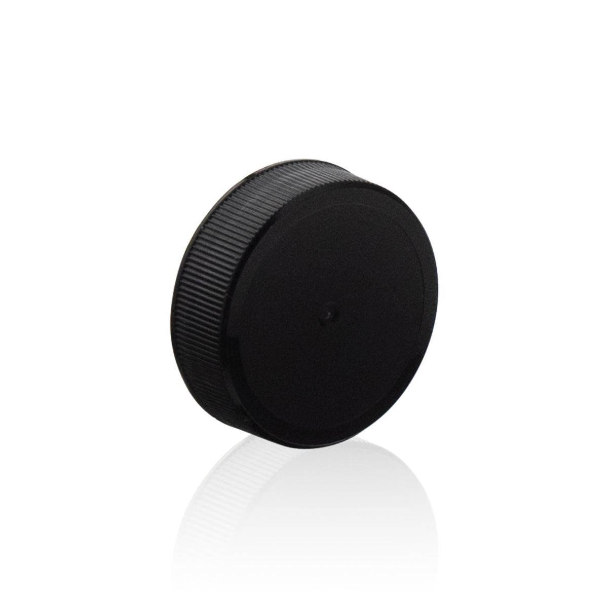 Plastic Cap | Ribbed Matte w/ Foam Liner | 38mm - Black - 80 Count