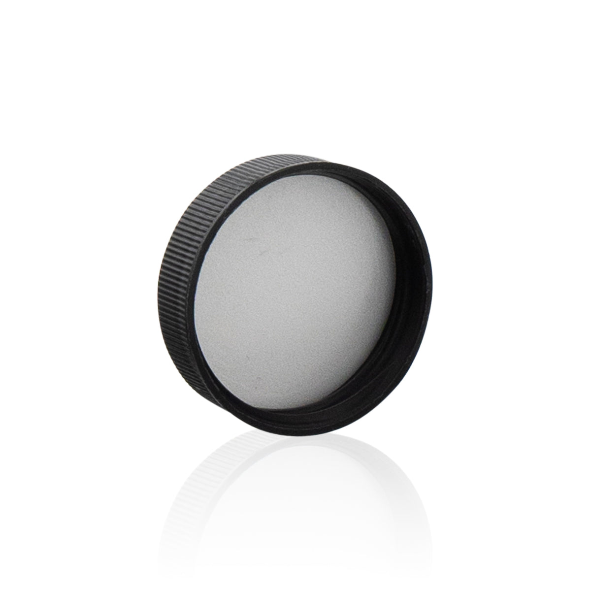 Plastic Cap | Ribbed Matte w/ Foam Liner | 38mm - Black - 80 Count