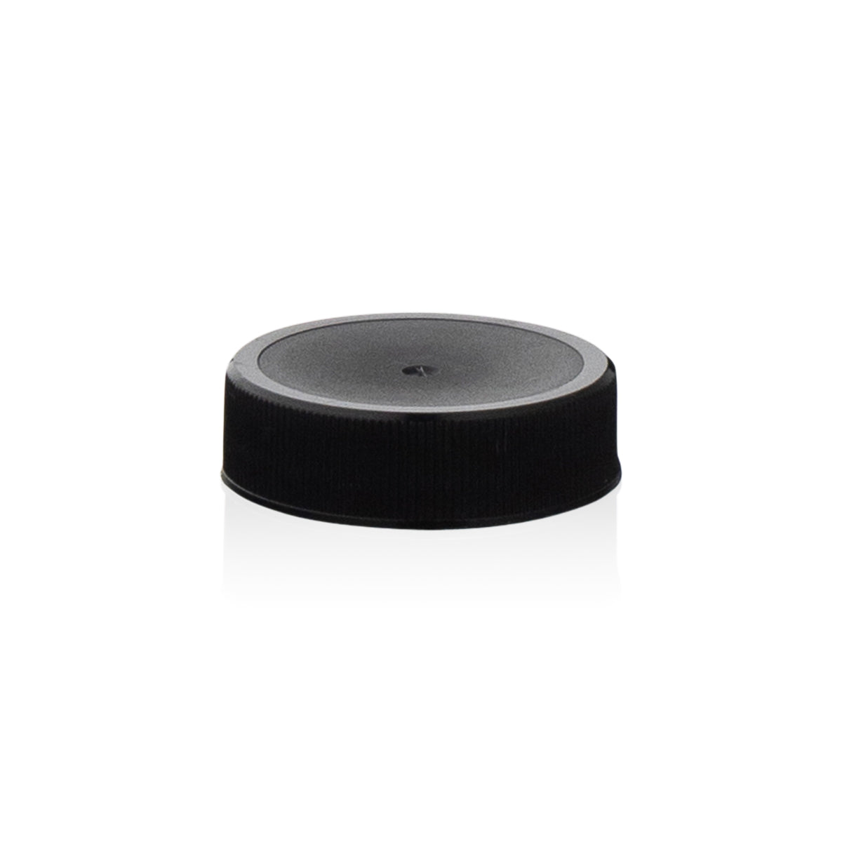 Plastic Cap | Ribbed Matte w/ Foam Liner | 38mm - Black - 80 Count