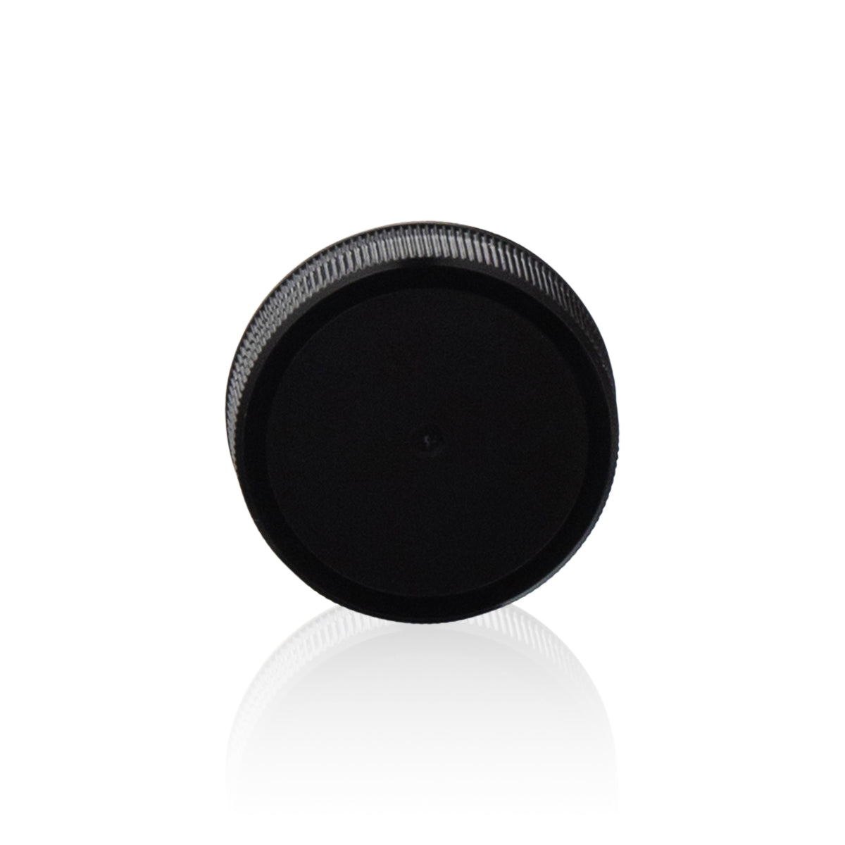 Plastic Cap | Ribbed Matte w/ Foam Liner | 38mm - Black - 80 Count