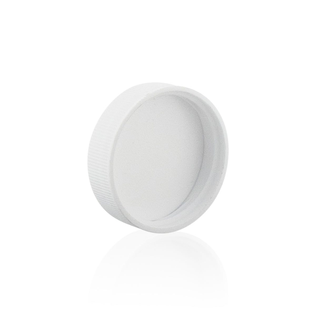 Plastic Cap | Ribbed Matte w/ Foam Liner | 38mm - White - 80 Count