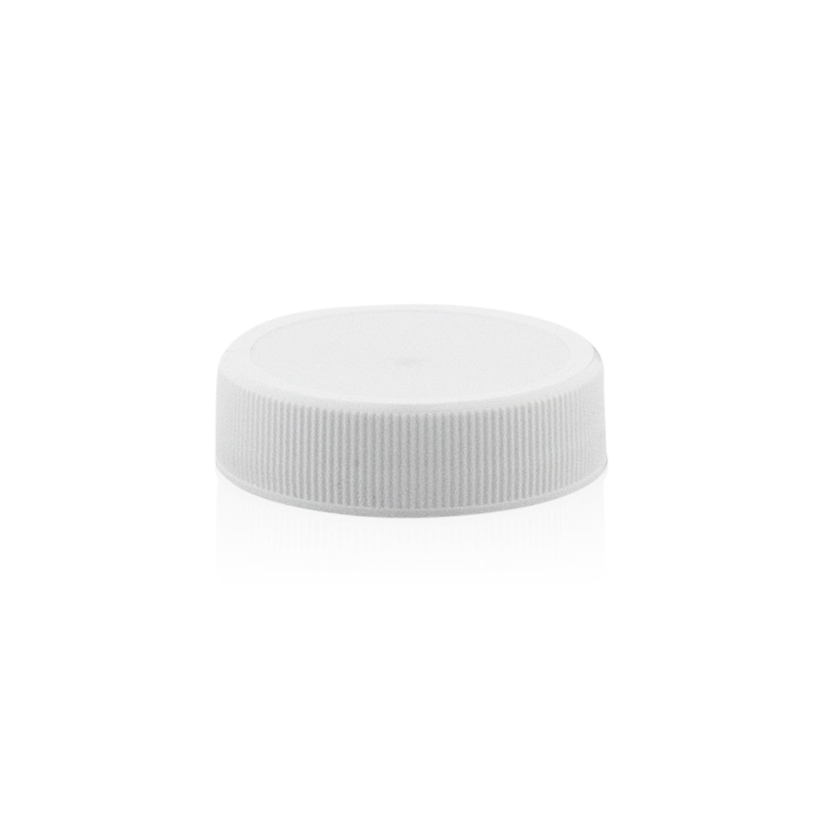 Plastic Cap | Ribbed Matte w/ Foam Liner | 38mm - White - 80 Count