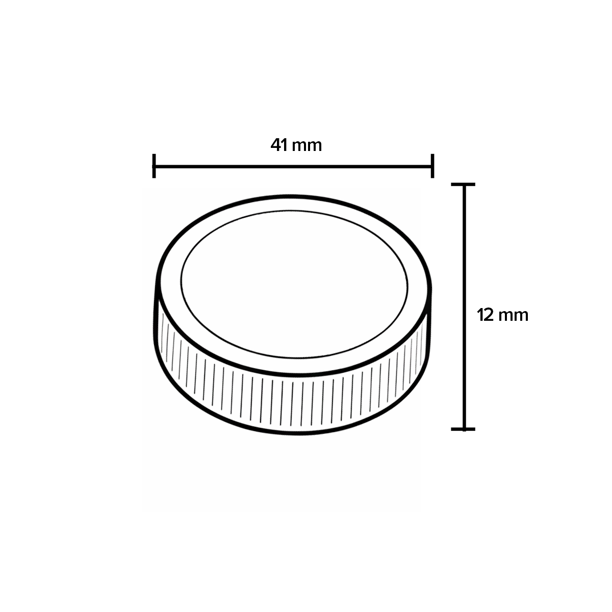 Plastic Cap | Ribbed Matte w/ Foam Liner | 38mm - White - 80 Count - Biohazard Inc