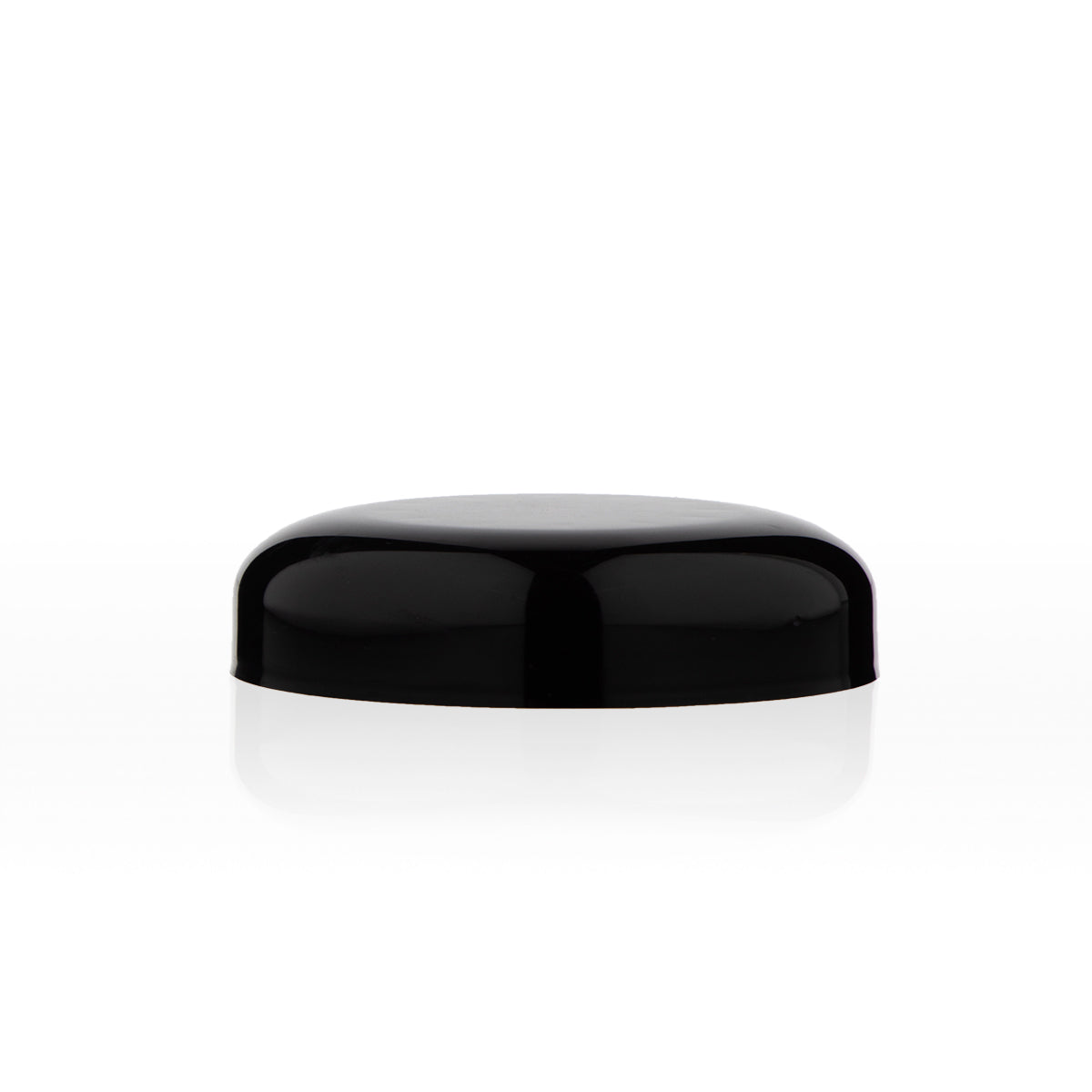 Plastic Caps | Dome Glossy Unlined | 53mm - Black - 120 Count