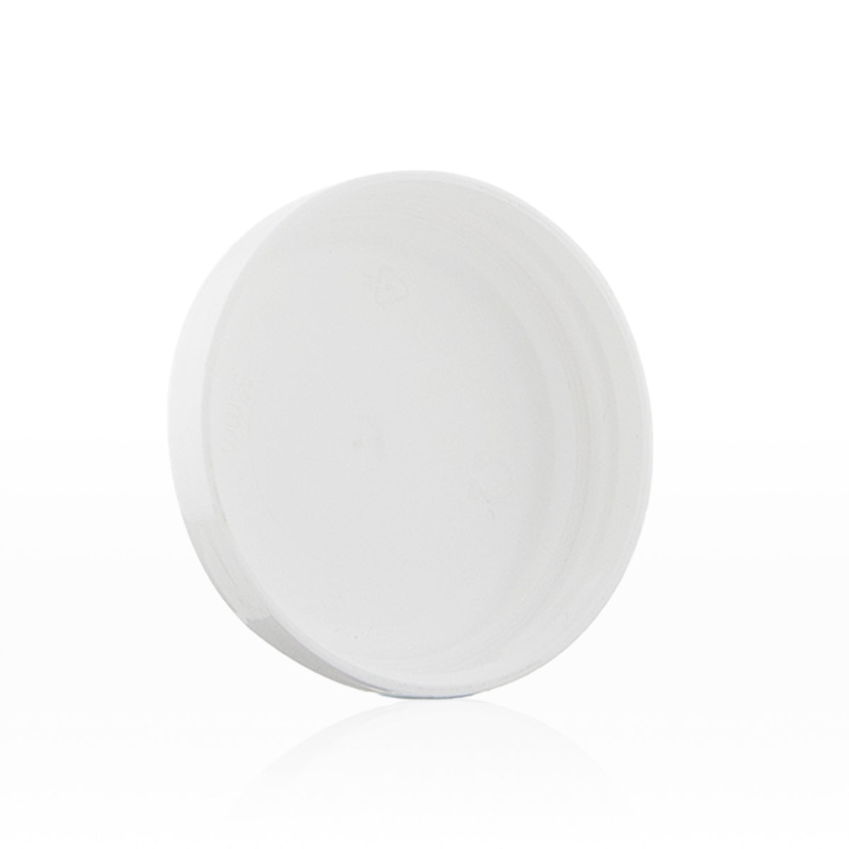 Plastic Caps | Dome Glossy Unlined | 53mm - White - 120 Count