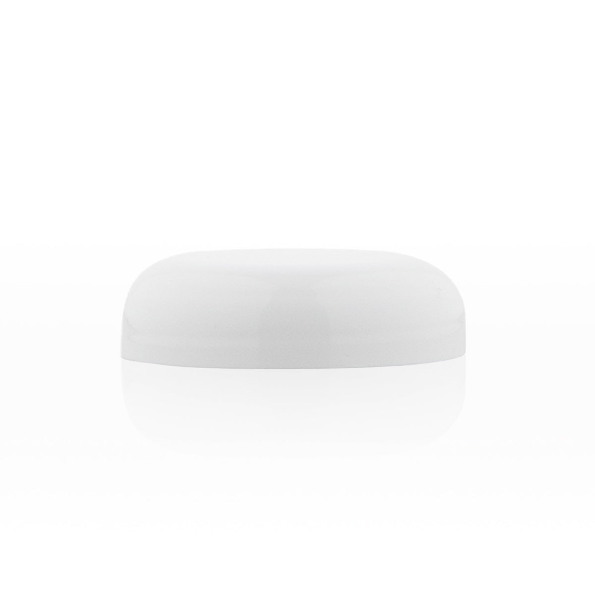 Plastic Caps | Dome Glossy Unlined | 53mm - White - 120 Count