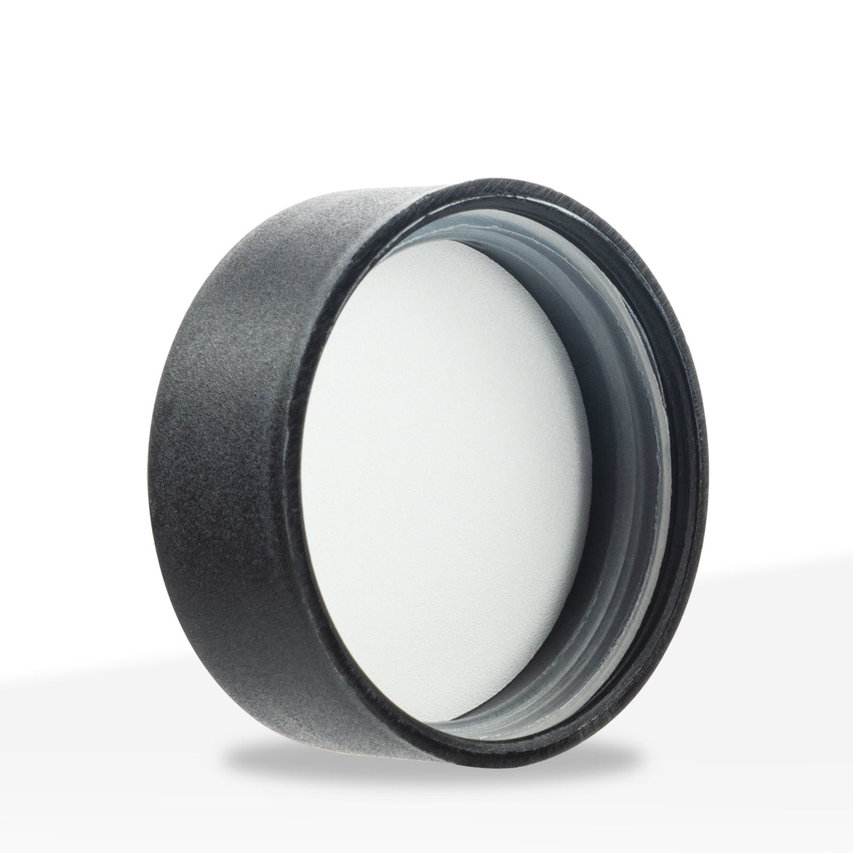 Child Resistant Plastic Caps | Smooth Matte w/ Foam Liner | 38mm - Black - 80 Count - Biohazard Inc