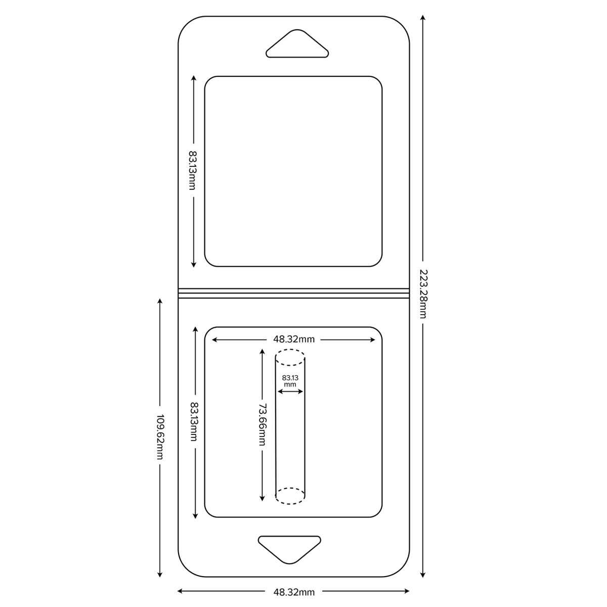 Clamshell Blister Packaging | Middle 2.5 x 4.5 | 1mL - 500 Count