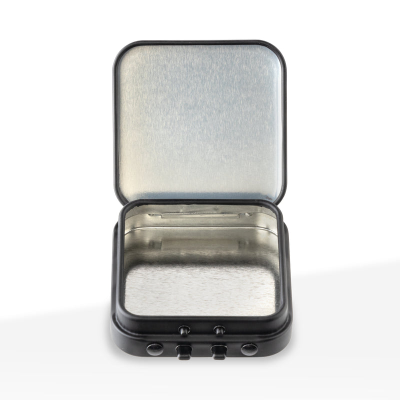 Edible Container | Metal Tin Child Resistant | 2x2 - Black - 100 ct