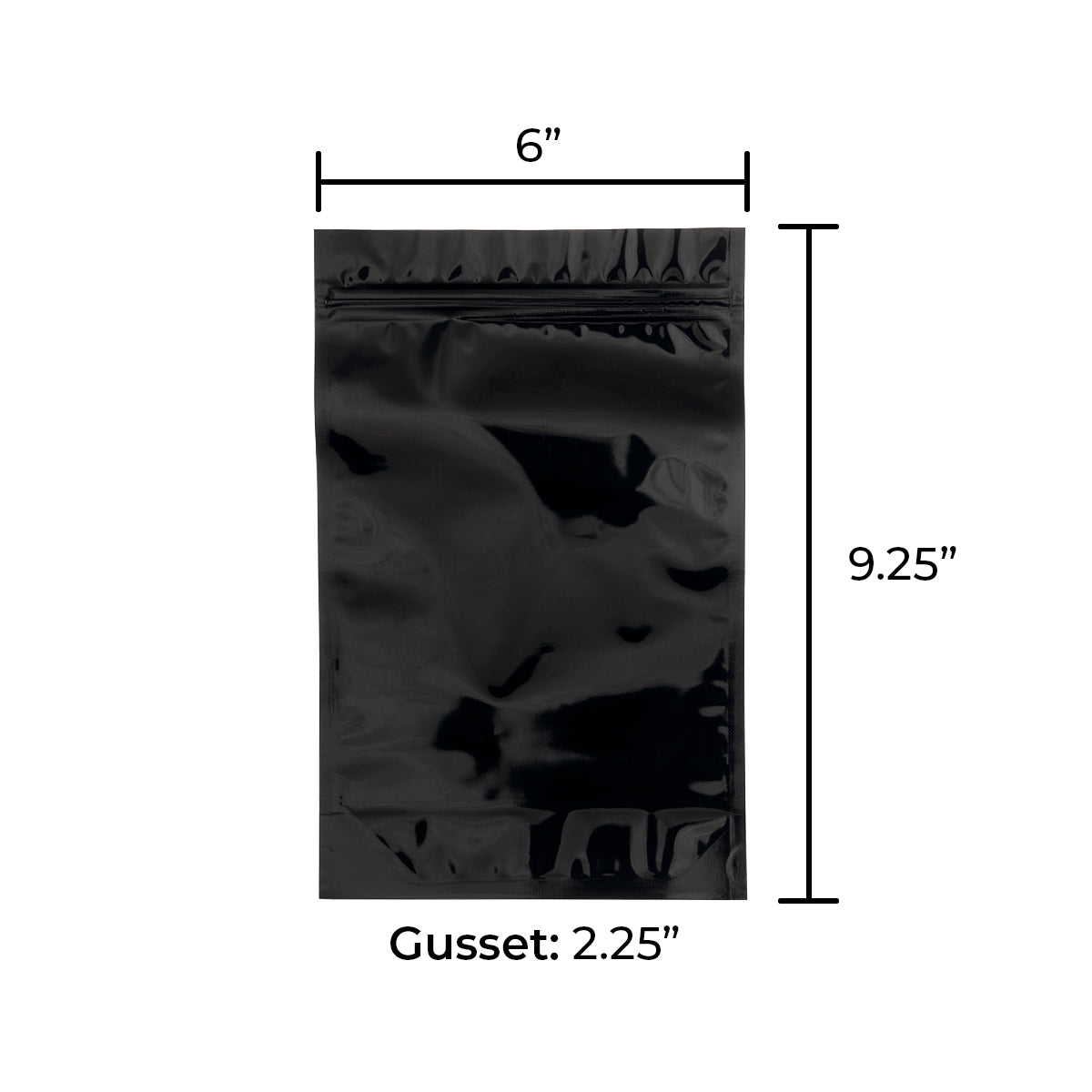 Tamper Evident | Glossy Black Mylar Bags | 6" x 9" - 28g - 1000 Count - Biohazard Inc - No Tear NotchTamper Evident | Glossy Black Mylar Bags | 6" x 9" - 28g - 1000 Count - Biohazard Inc - No Tear Notch