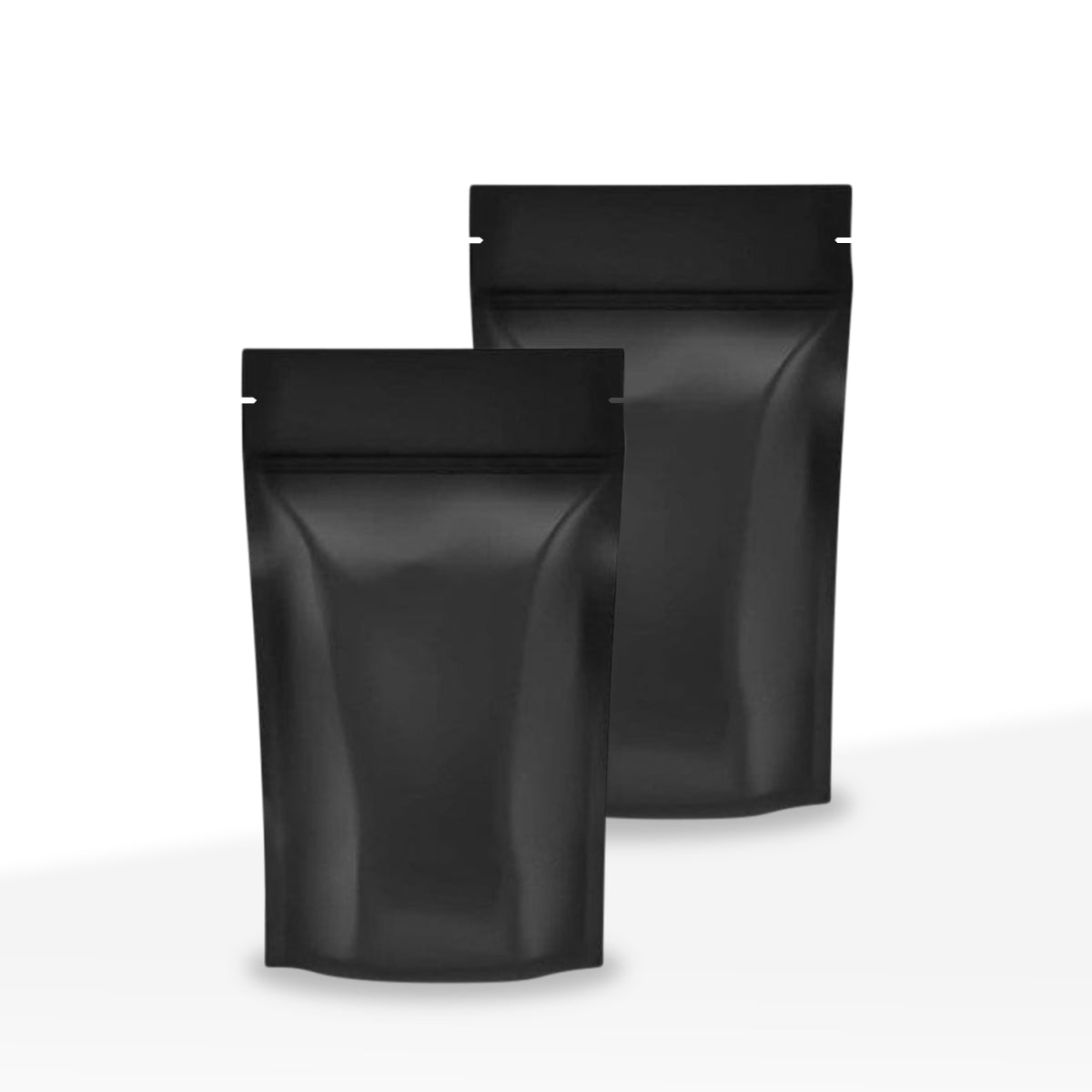 Tamper Evident | Glossy Black Mylar Bags | 3.5" x 5" - 3.5g - 1000 Count - Tear Notch - Biohazard Inc