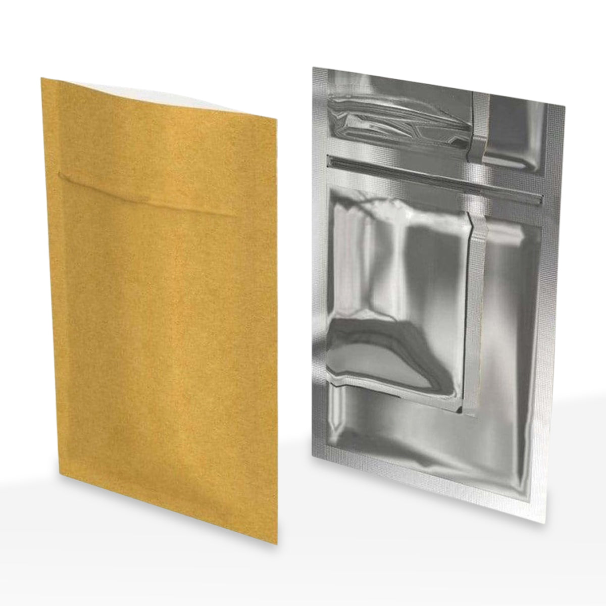 Tamper Evident | Matte Kraft Paper Vista Mylar Bags | 3" x 4 - 1g - 1,000 Count