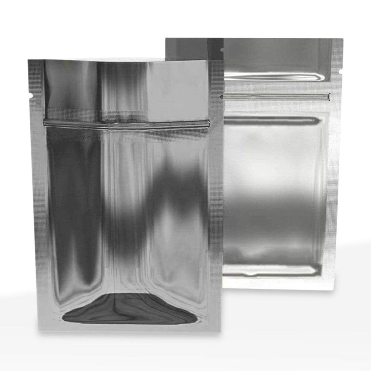 Tamper Evident | Silver Vista Mylar Bags | 4" x 6.5" - 7g - 1000 Count - Biohazard Inc - Tear Notch