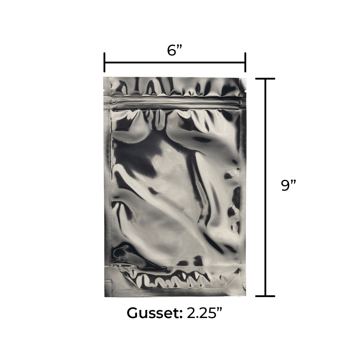 Tamper Evident | Silver Vista Mylar Bags | 6" x 9" - 28g - 1000 Count - Biohazard Inc - Tear Notch