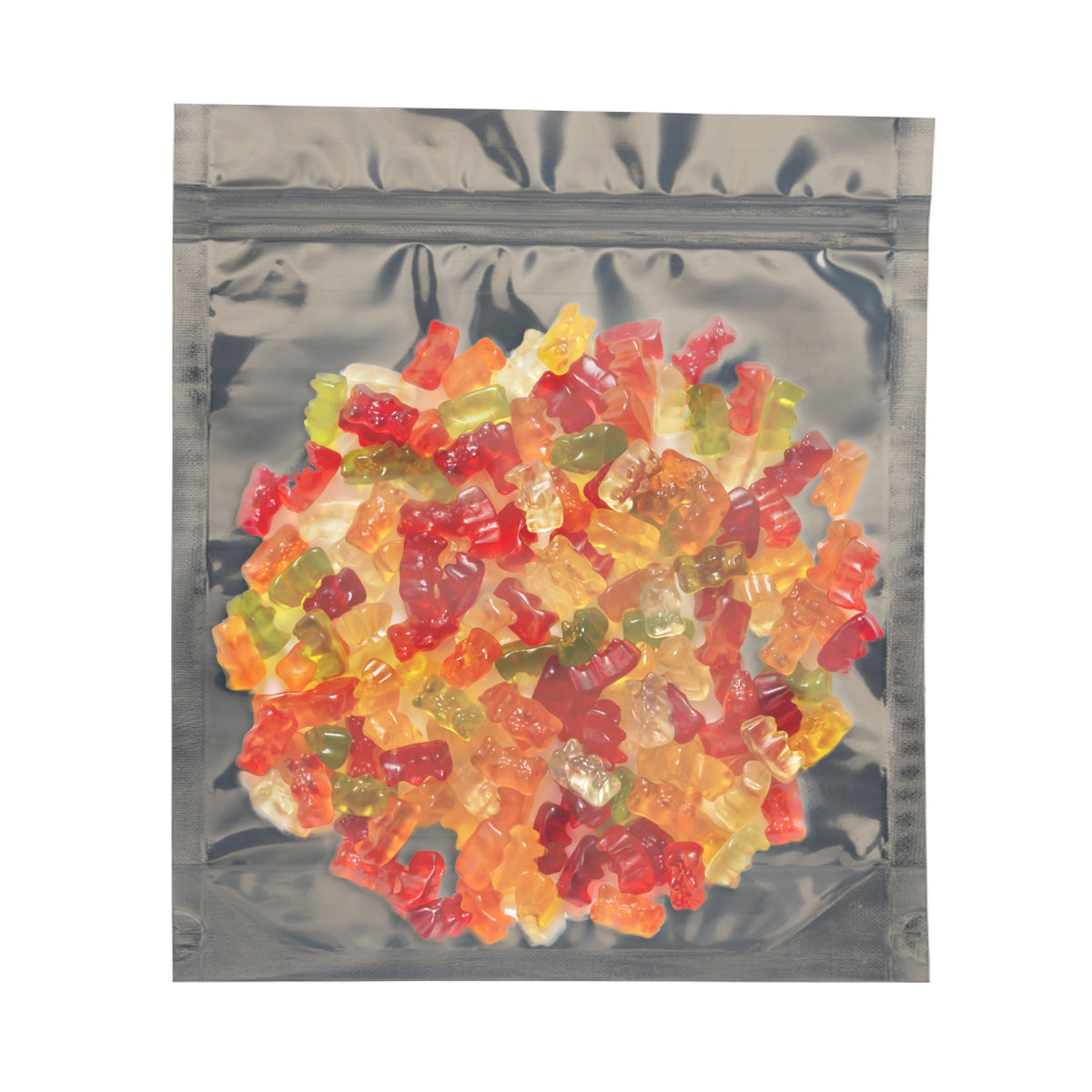 Tamper Evident | Silver Vista Mylar Bags | 14" x 16" - 1lb - 100 Count - Biohazard Inc - No Tear Notch - Edibles