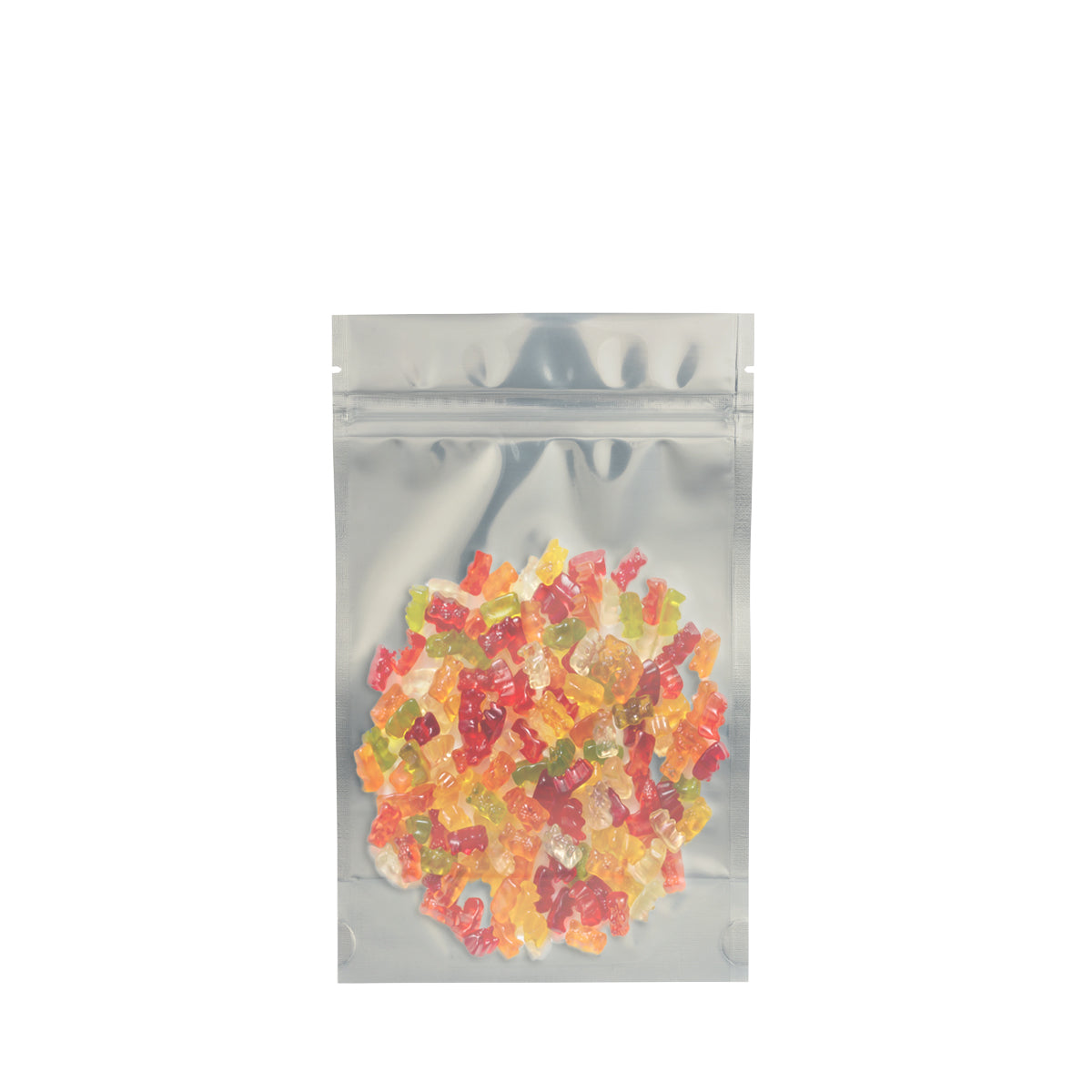 Tamper Evident | Glossy White Vista Mylar Bags w/ Tear Notch | 5" x 8" - 14g - 1000 Count - Biohazard Inc - Tear Notch - Edibles