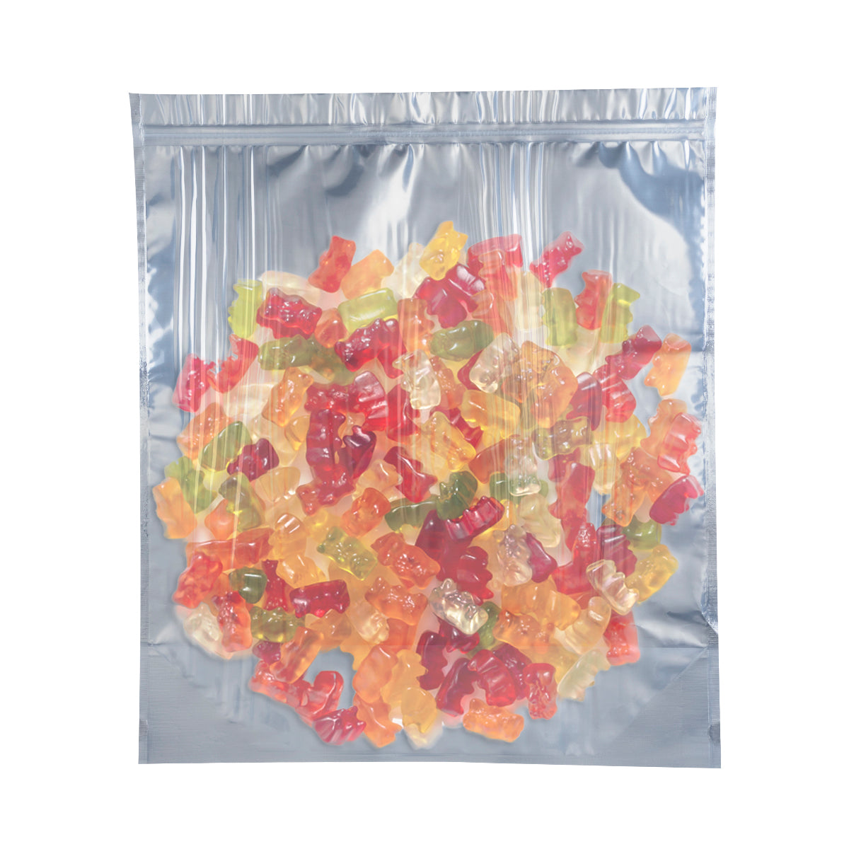 Tamper Evident | Glossy White Mylar Bags | 448g - 100 Count - Biohazard Inc - Edibles